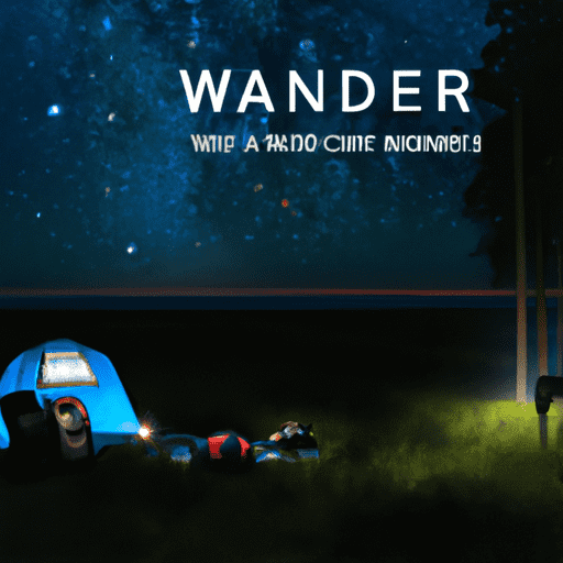  an image showcasing a Wanderer camping setup side-by-side with other leading camping brands in a lush forest under a clear, star-studded night sky
